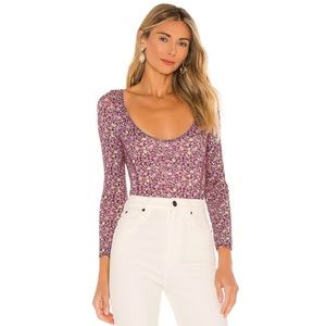 NWOT Loveshackfancy Helene floral bodysuit size XS